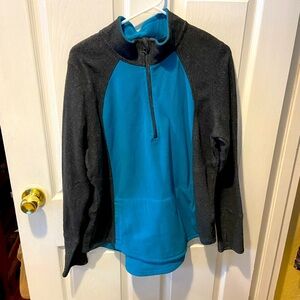Xersion XL Teal and Charcoal Grey 3/4 Zip pullover